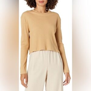 French Connection Women's Tommy Rib Long Sleeve Crop Top - Size Large